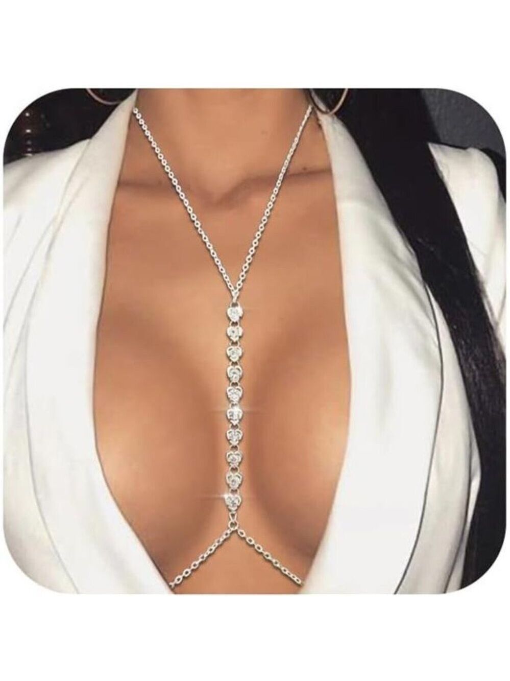 Gold Plated Body Chain Women Layered Belly Waist Bikini Bra Rhinestone Jewelry